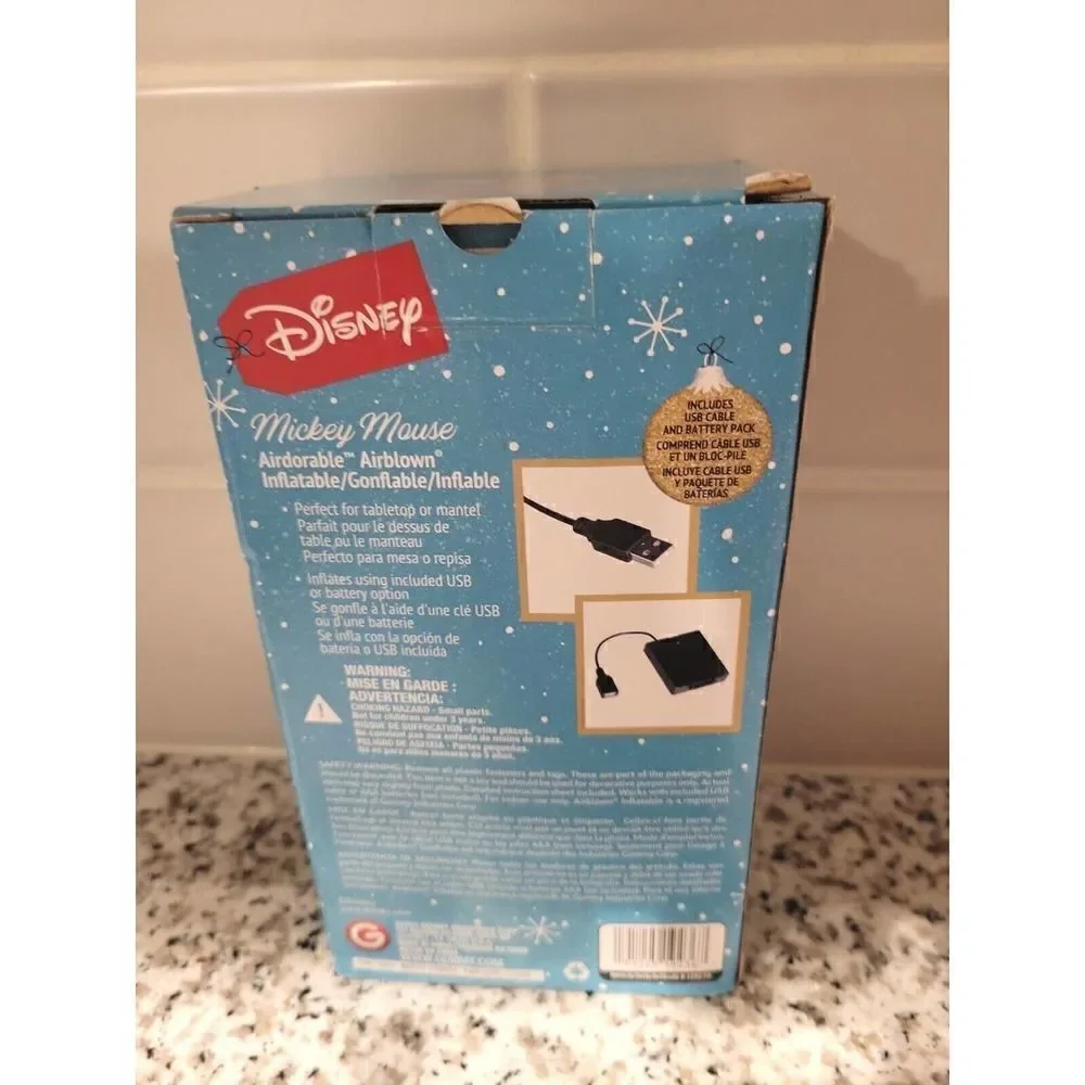 MICKEY MOUSE AIRDORABLE AIRBLOWN INFLATABLE 21” TALL FOR TABLETOP OR MANTLE NEW